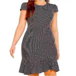 Betsey Johnson Black and White Polka Dot Flounce Dress Sz 20w